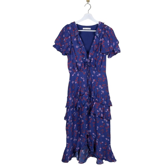 La Maison Talulah The Yearning Floral-Print Ruffle Midi Dress Size Small - Picture 8 of 15